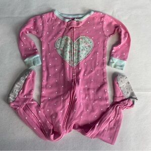 Pink Polka Dot Baby Onesie with Heart Patch